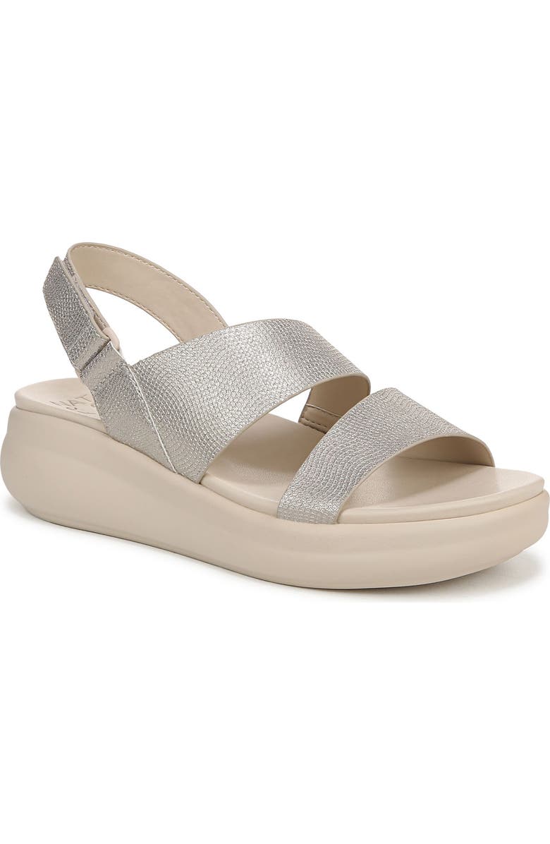 Naturalizer Darby Slingback Wedge Sandal, Main, color, Warmsilver
