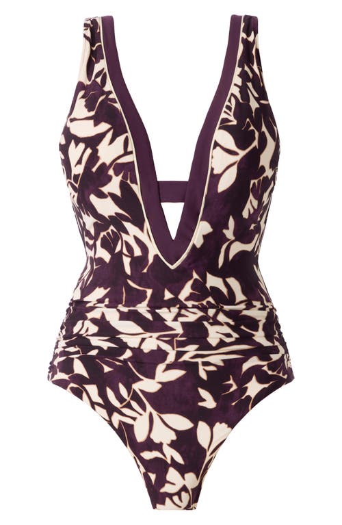 Magicsuit Martinique Tess One Piece Swimsuit In Dark Purple Multi