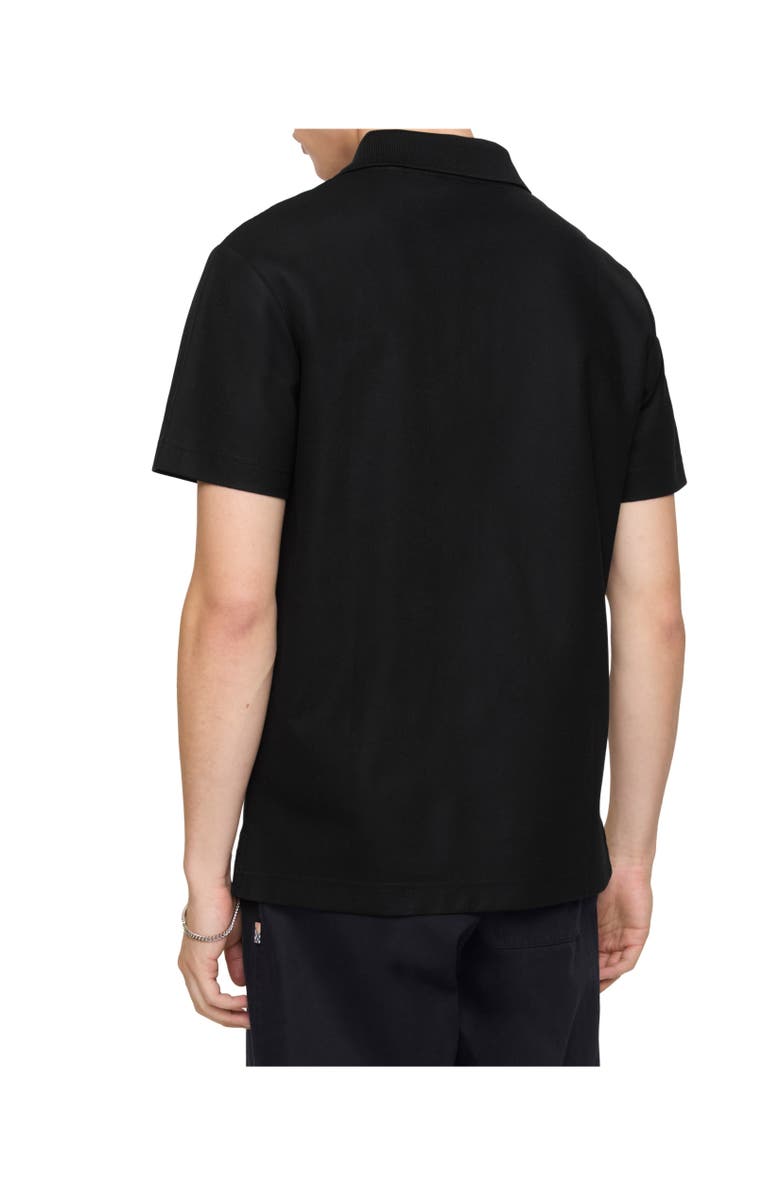 Burberry Knight Logo Cotton Polo Shirt, Alternate, color, Black