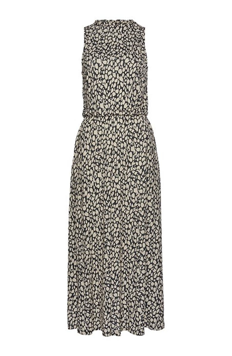 LASCANA Women's High Neck Maxi Dress, Alternate, color, Black Printed