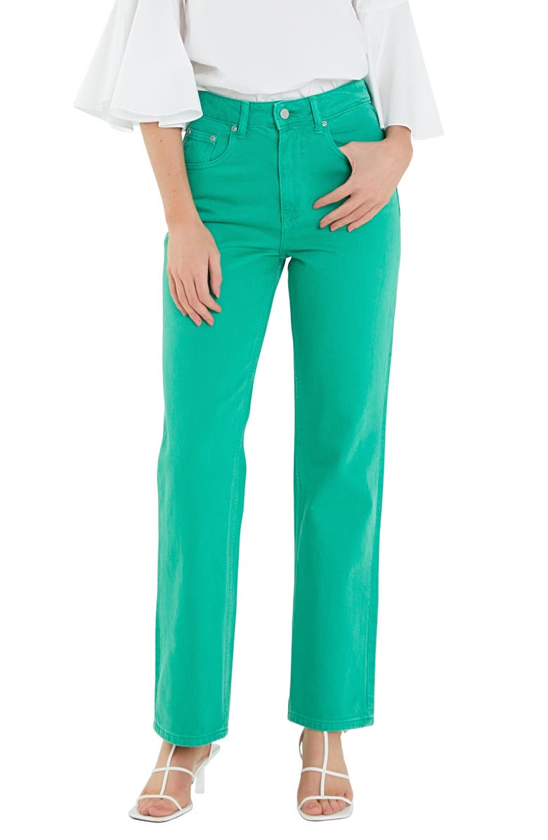 English Factory Wide Leg Jeans, Main, color, Kelly Green