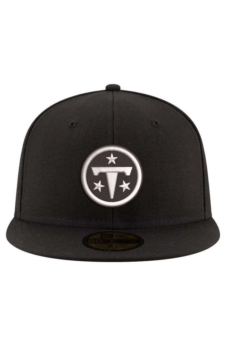 New Era Men's New Era  Black Tennessee Titans Black & White 59FIFTY Fitted Hat, Alternate, color, Black