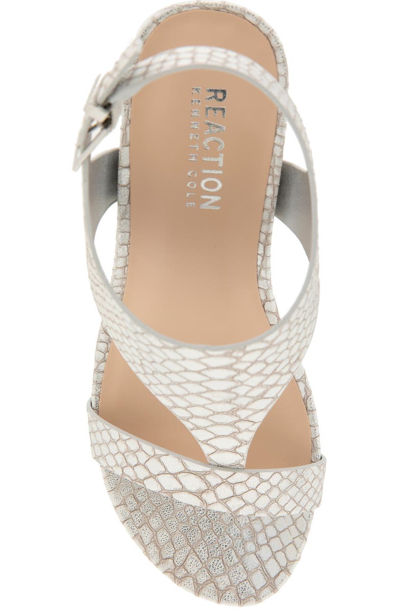 Reaction Kenneth Cole Greatly Platform Wedge Sandal, Alternate, color, White/ Silver Metallic