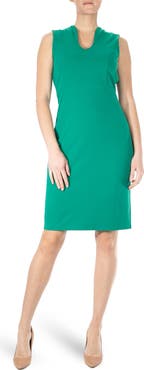 Nina Leonard U-Neck Sleeveless Sheath Dress