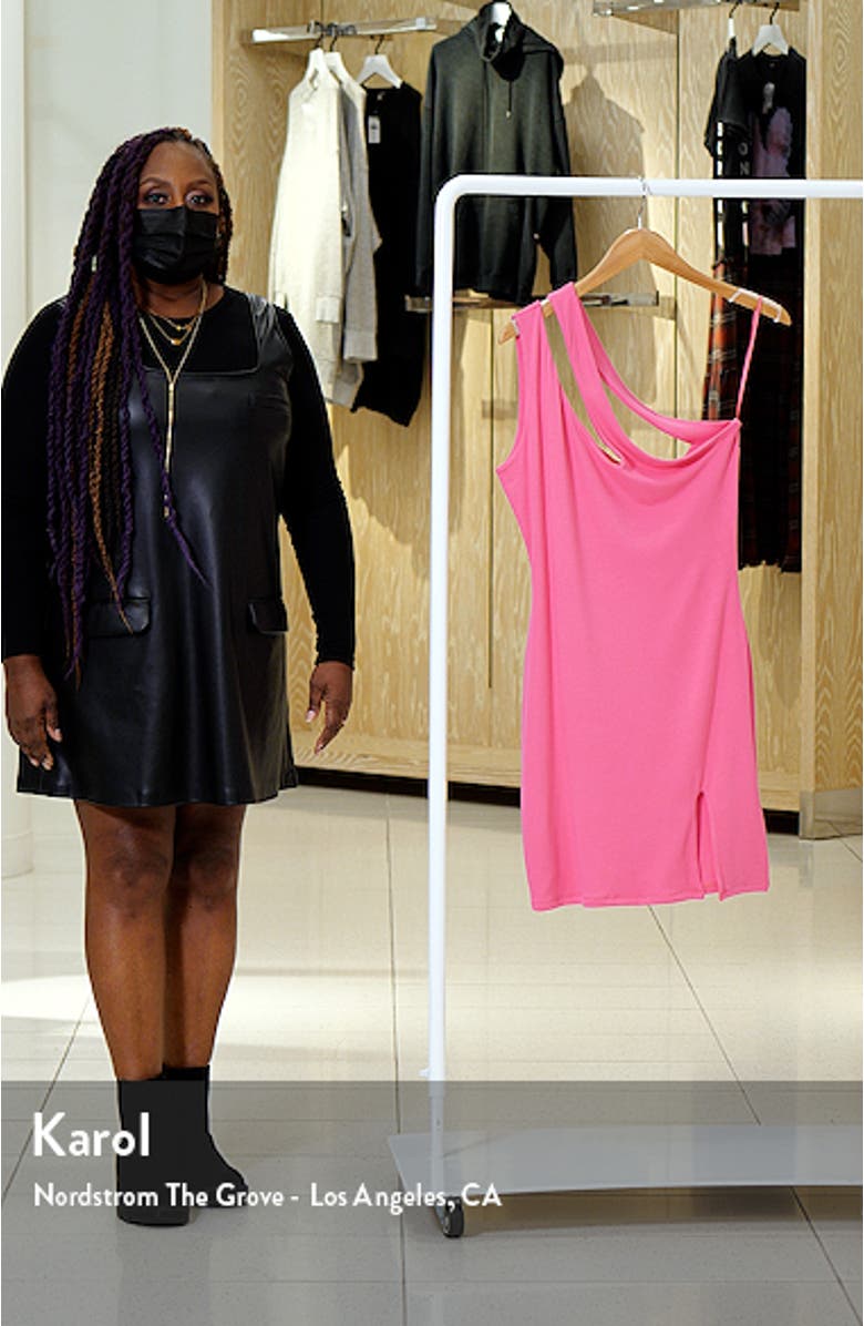 One-Shoulder Cutout Sheath Minidress, sales video thumbnail