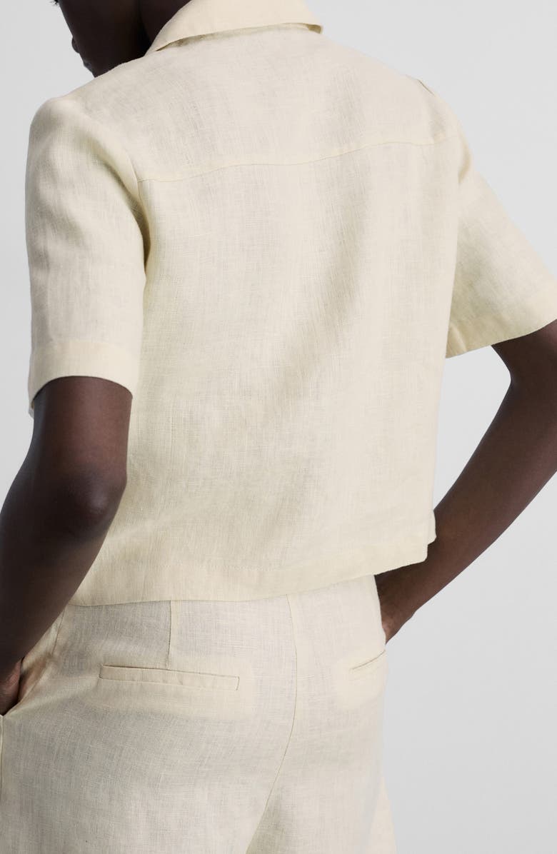 MANGO Short Sleeve Linen Camp Shirt, Alternate, color,