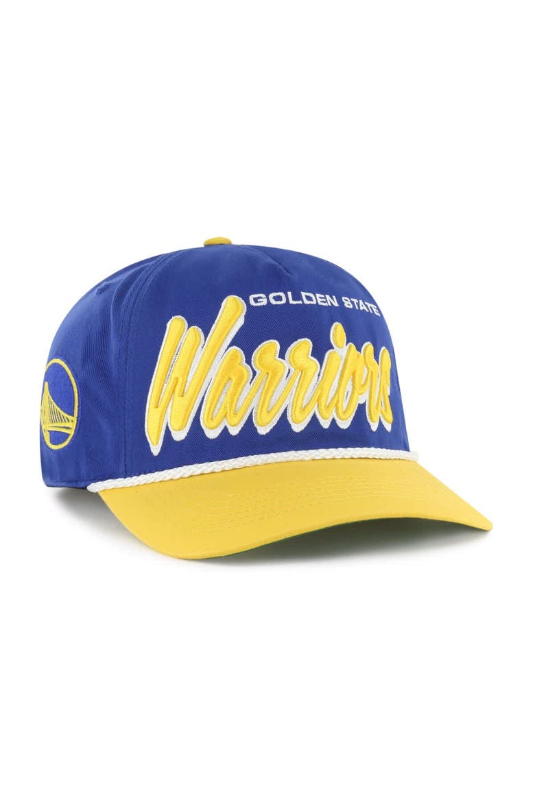 Men's '47 Royal/Gold Golden State Warriors Dropshadow Rope Hitch Adjustable Hat, Main, color, Royal