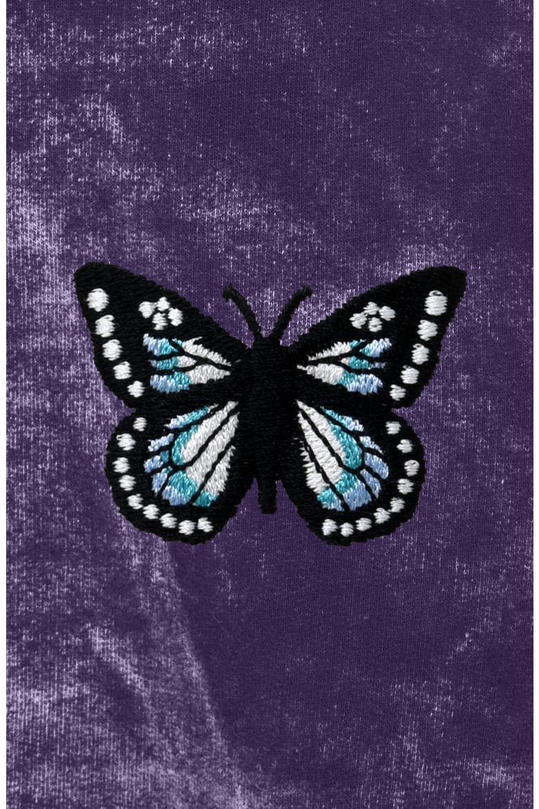 Butterfly Womens Mineral Washed Hoodie, Alternate, color, Purple