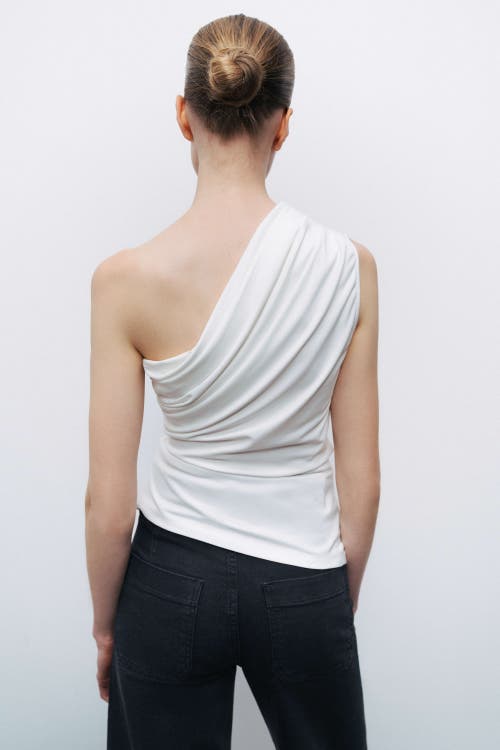 Shop Nocturne Shirred Detailed Blouse In Ivory