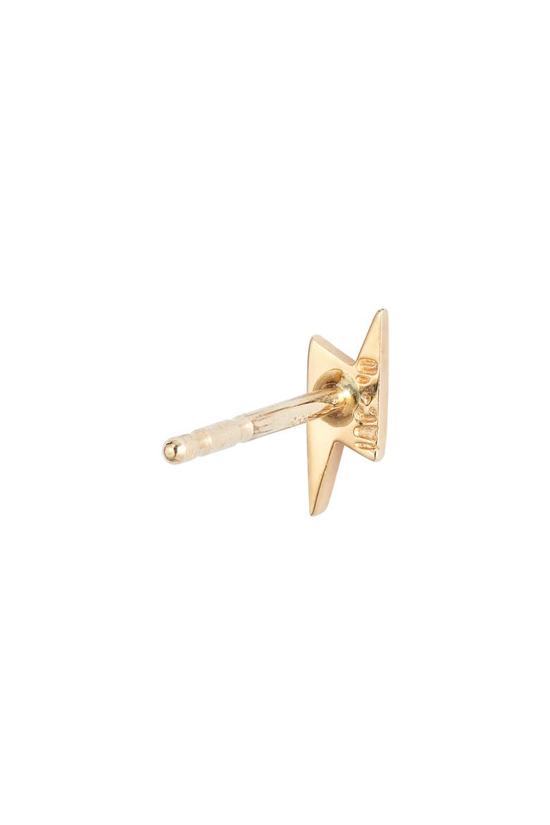 Icon Lightning Single Stud Earring, Alternate, color, GOLD