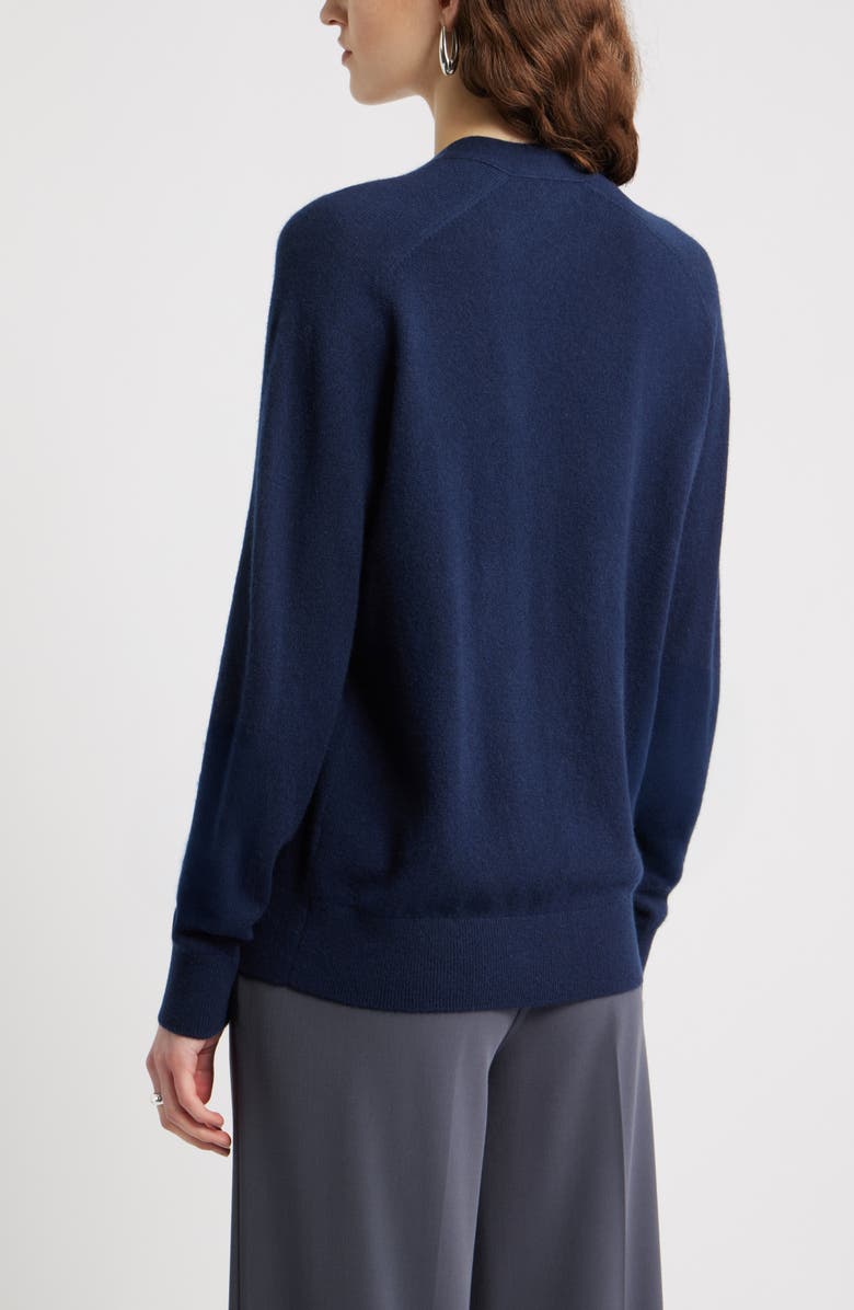 Nordstrom Cashmere V-Neck Cardigan, Alternate, color, Navy Night