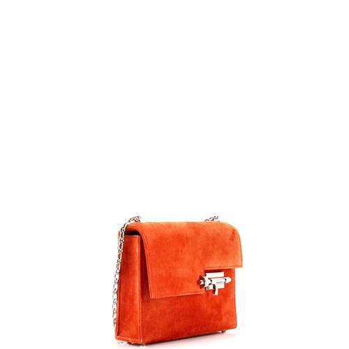 Pre-owned Hermes Hermes Verrou Chaine Bag Doblis Suede Mini In Brown