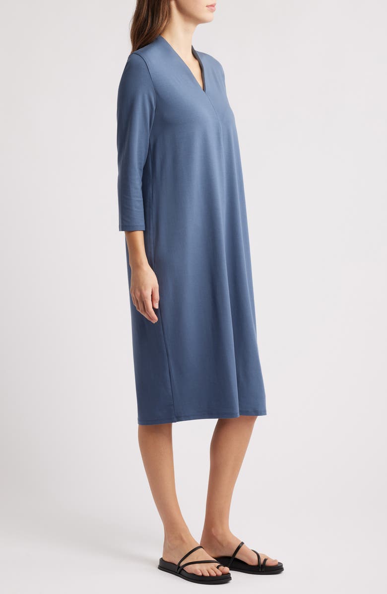 Eileen Fisher Jersey Sheath Midi Dress, Alternate, color, Eclipse