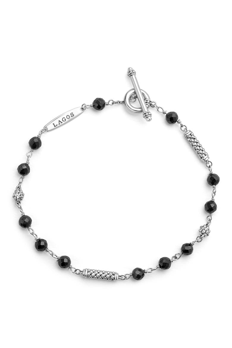 Caviar Icon Ceramic Beaded Bracelet, Alternate, color, SILVER