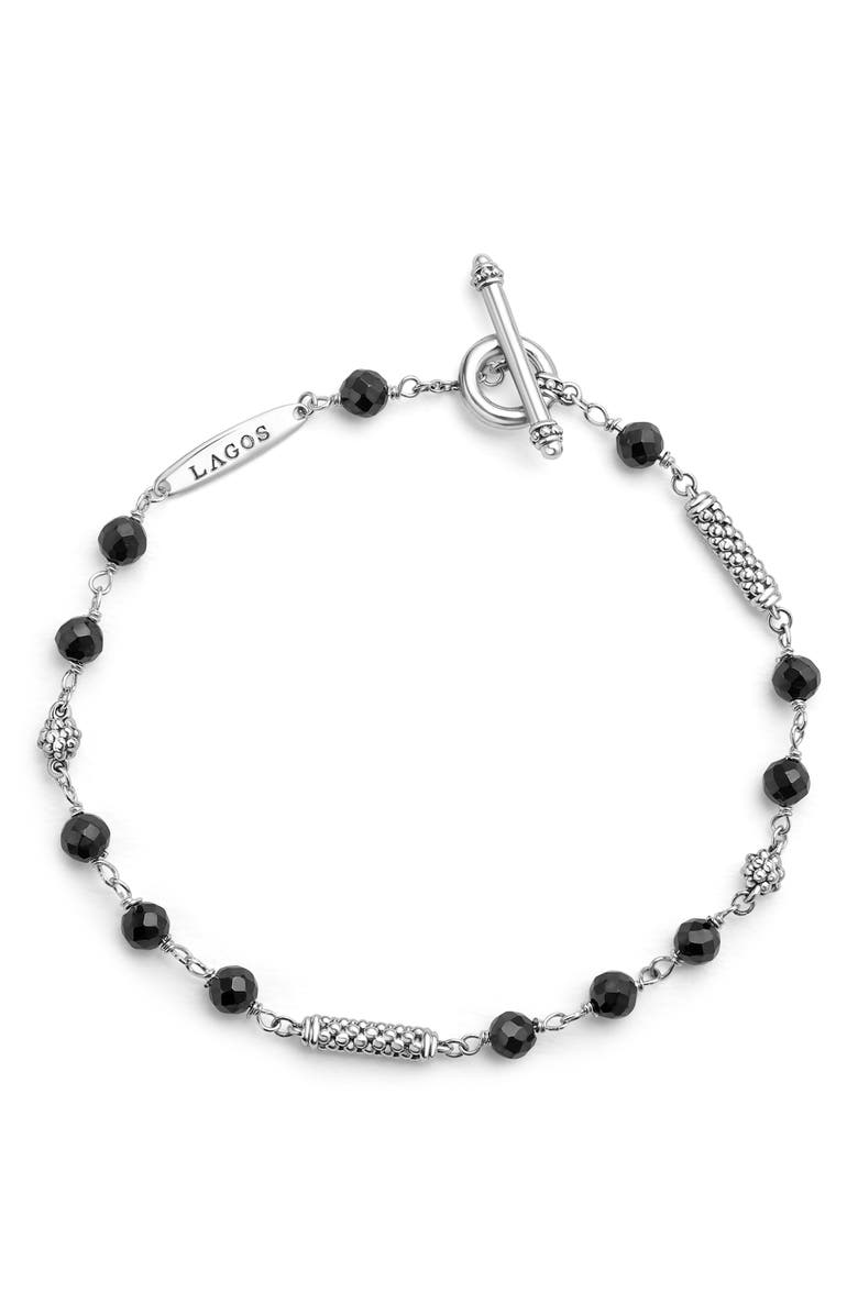 LAGOS Caviar Icon Ceramic Beaded Bracelet, Alternate, color, Silver