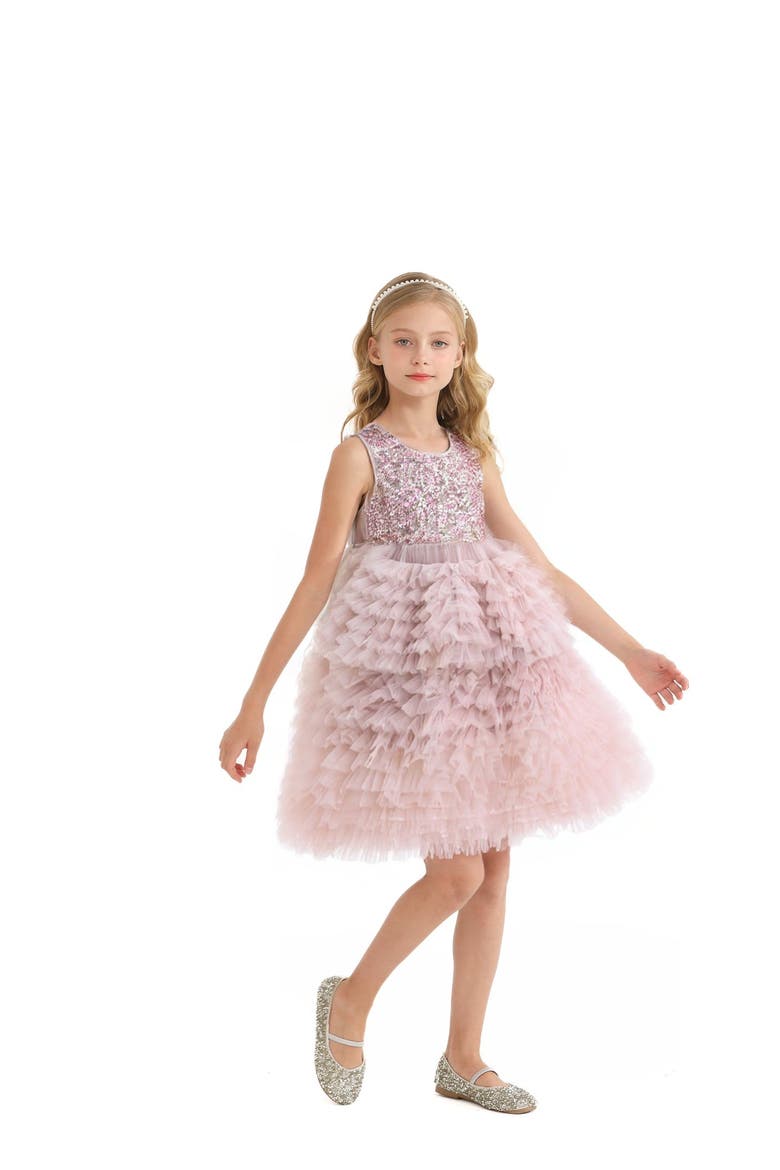 Sparkle Tiered Tulle Dress, Alternate, color, Pink