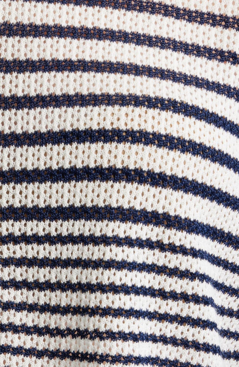 rag & bone Daisy Stripe Cotton Blend Cardigan, Alternate, color, White