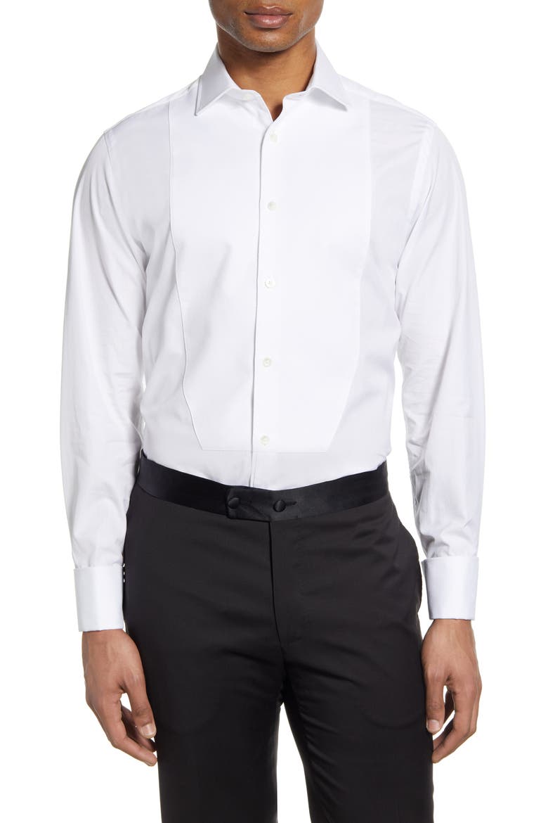 Slim Fit Tuxedo Shirt, Main, color, WHITE