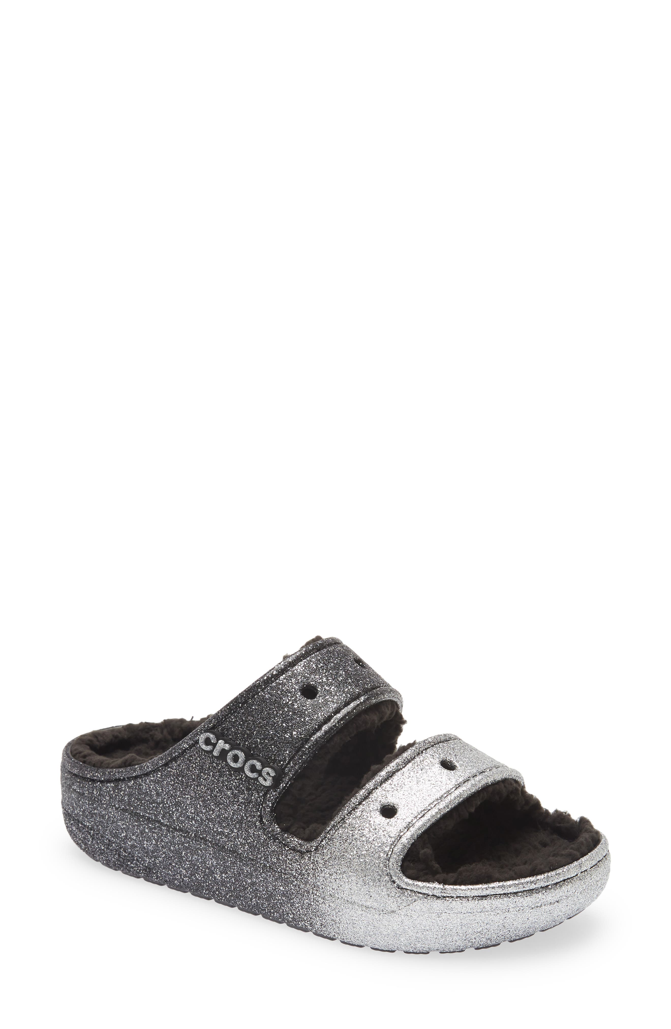 CROCS Classic Cozzzy Faux Fur Sandal, Main, color, 