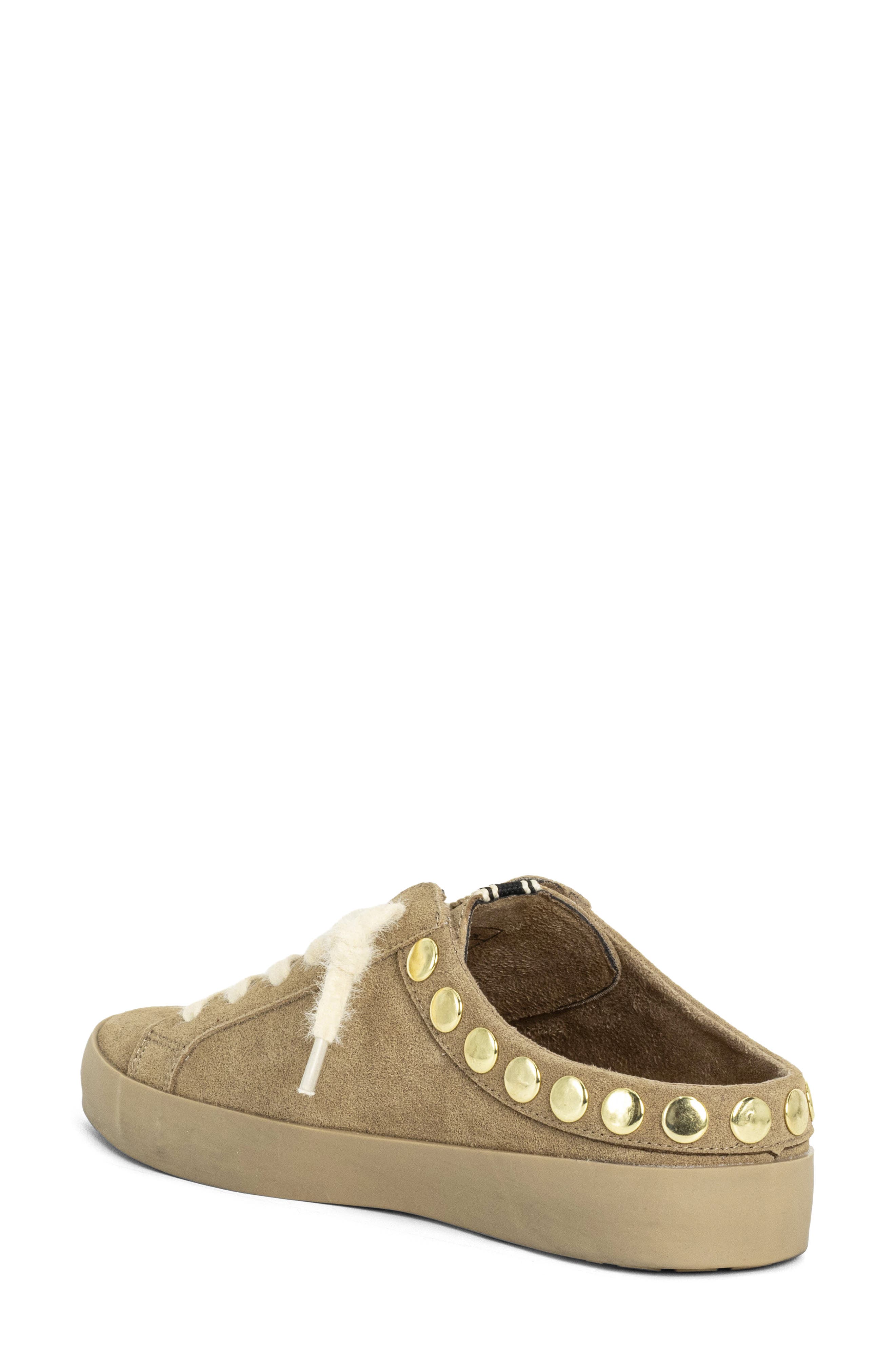 Pia Studded Sneaker Mule, Alternate, color, CAMEL SUEDE