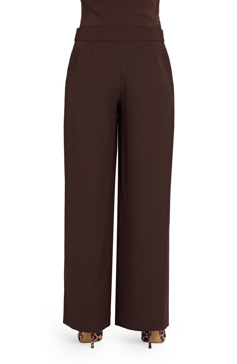 Tahari ASL Wide Leg Pants, Alternate, color, Espresso