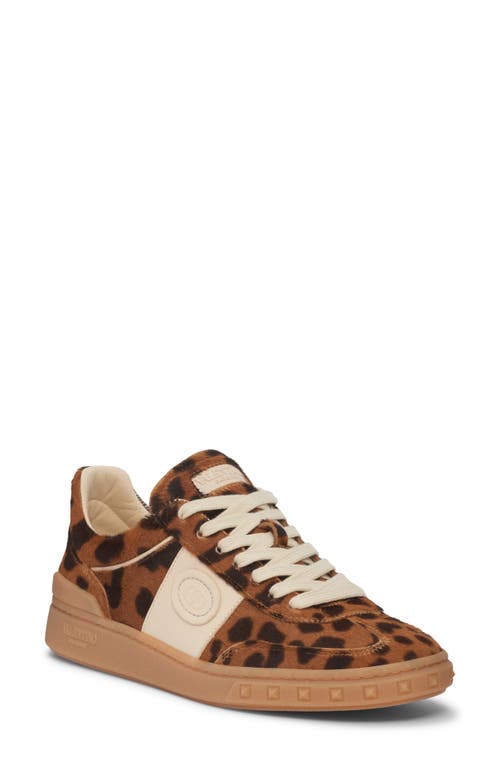 Valentino Garavani Upvillage Genuine Calf Hair Low Top Sneaker in Miele Moro/ambra Calf Hair at Nordstrom, Size 39.5