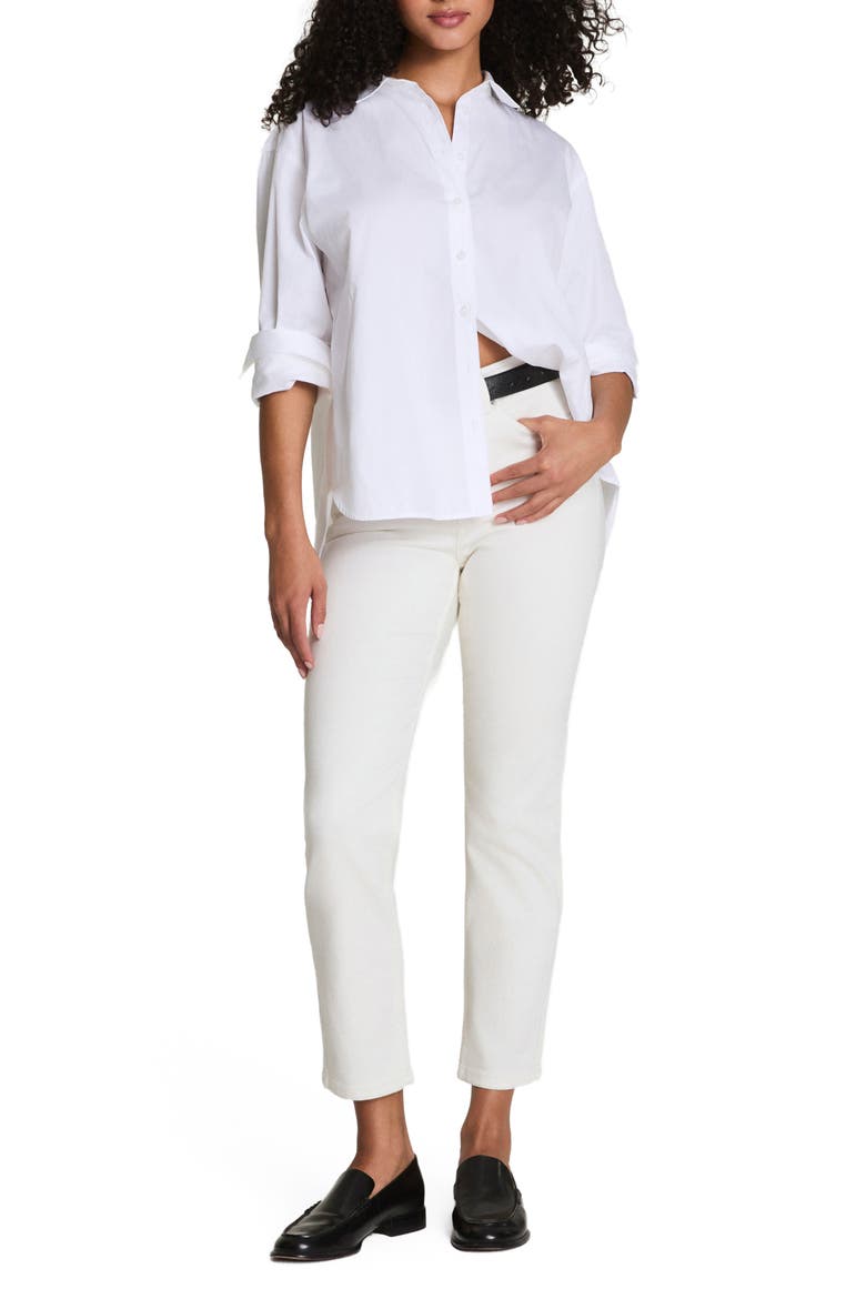 Relaxed Fit Poplin Button-Up Shirt, Alternate, color, CLASSIC WHITE