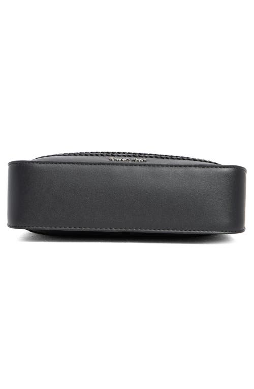 Calvin Klein Fay Whipstich Canvas Shoulder Bag In Black
