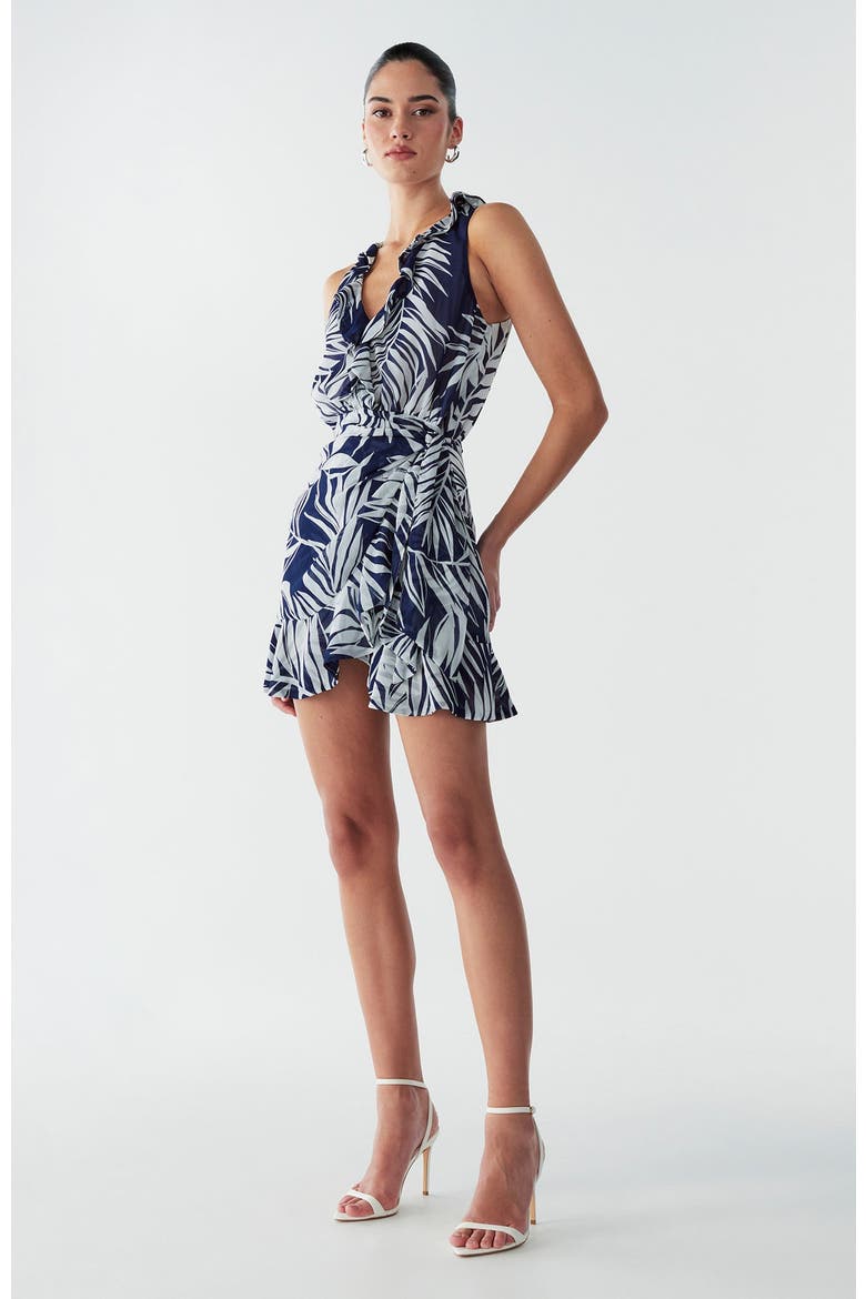 Oak Mini Dress, Alternate, color, Navy Palms
