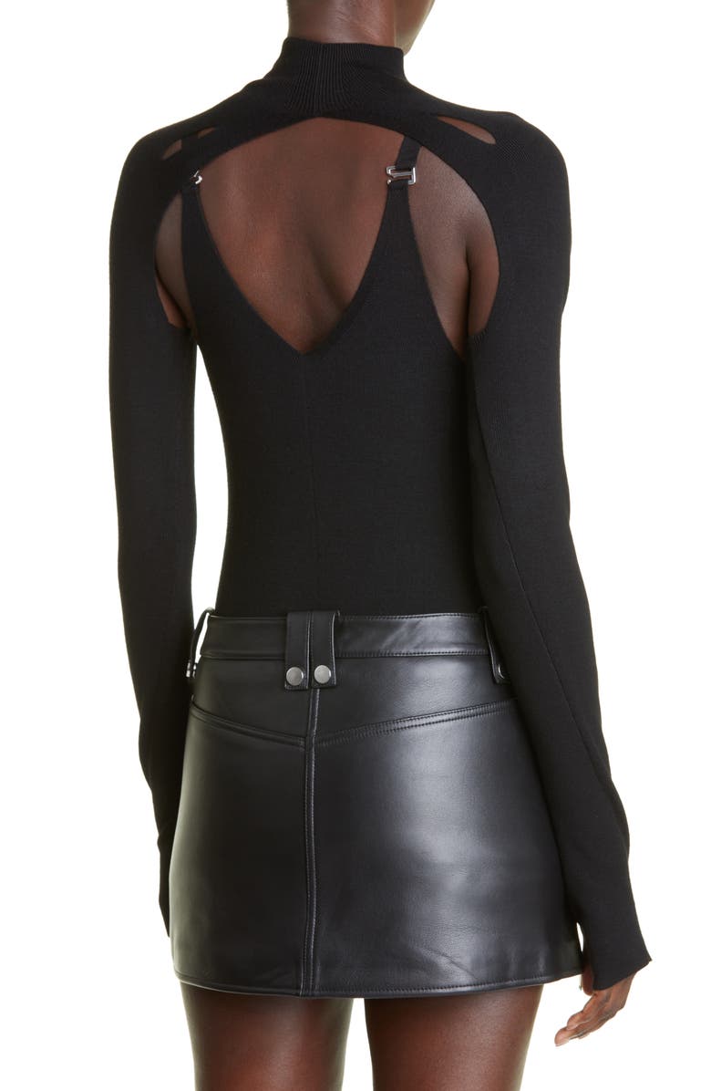Dion Lee Lock Slit Layered Merino Wool Sweater, Alternate, color, 