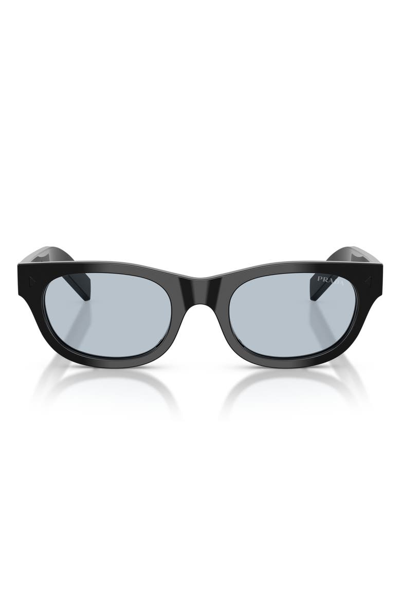 Prada 52mm Cat Eye Sunglasses, Main, color, Black / Blue/Grey