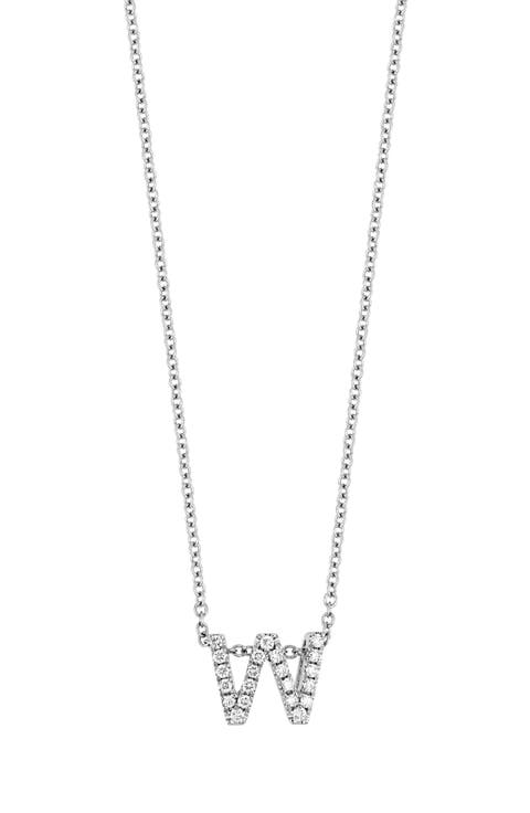 Diamond Pavé Initial Pendant Necklace
