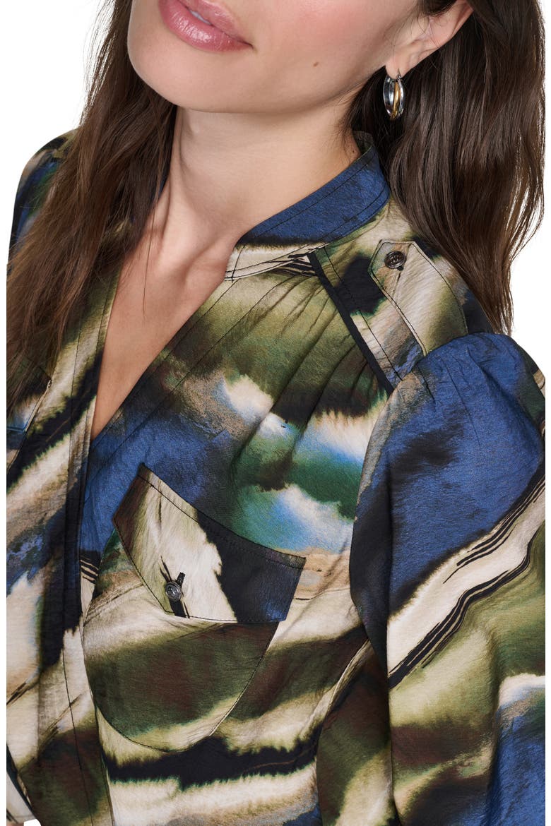 Print Surplice Top, Alternate, color, BRUSHED RIVERSIDE