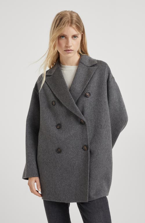 Brunello Cucinelli Hand-finished Caban Jacket In Lead