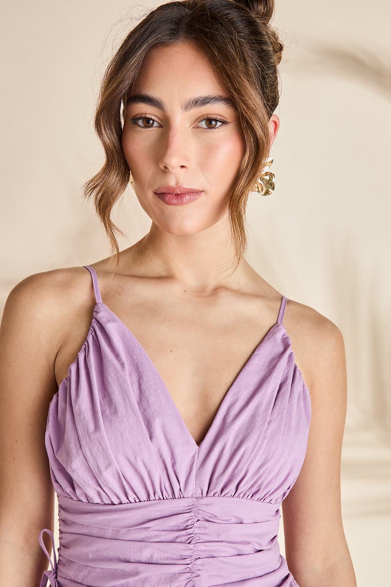 Strappy Multi Ruffle Midi Dress, Alternate, color, Purple