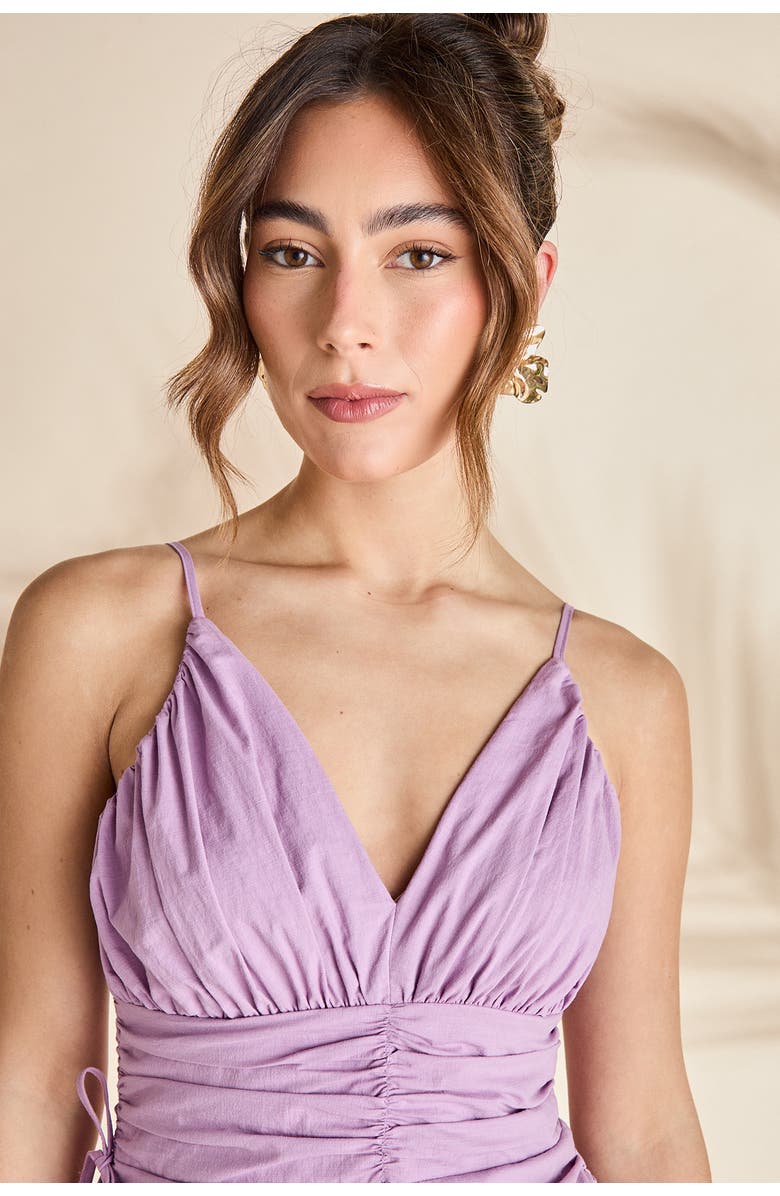 Coast Strappy Multi Ruffle Midi Dress, Alternate, color, Purple