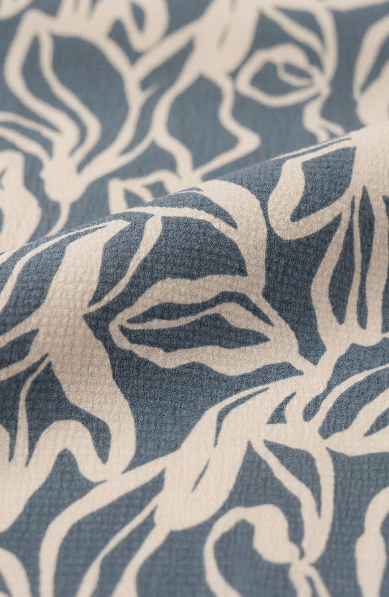 Report Collection Abstract Print Short Sleeve Seersucker Button-Up Shirt, Alternate, color, Blue