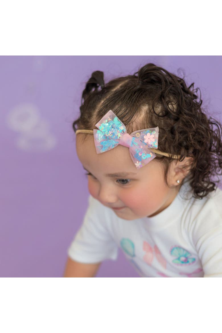 Mermaid Sequin Bow Baby Headband, Alternate, color, Pink
