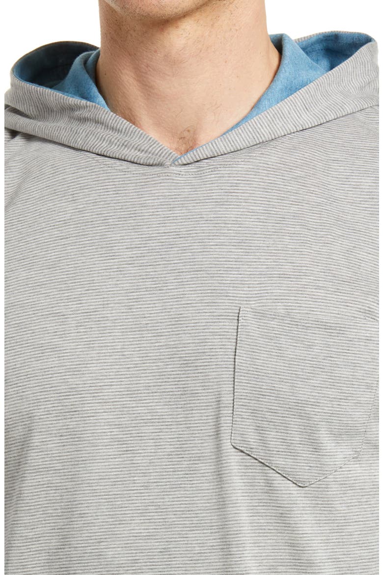 Men's Gunnar Pinstripe Long Sleeve Hooded T-Shirt, Alternate, color, METEOR
