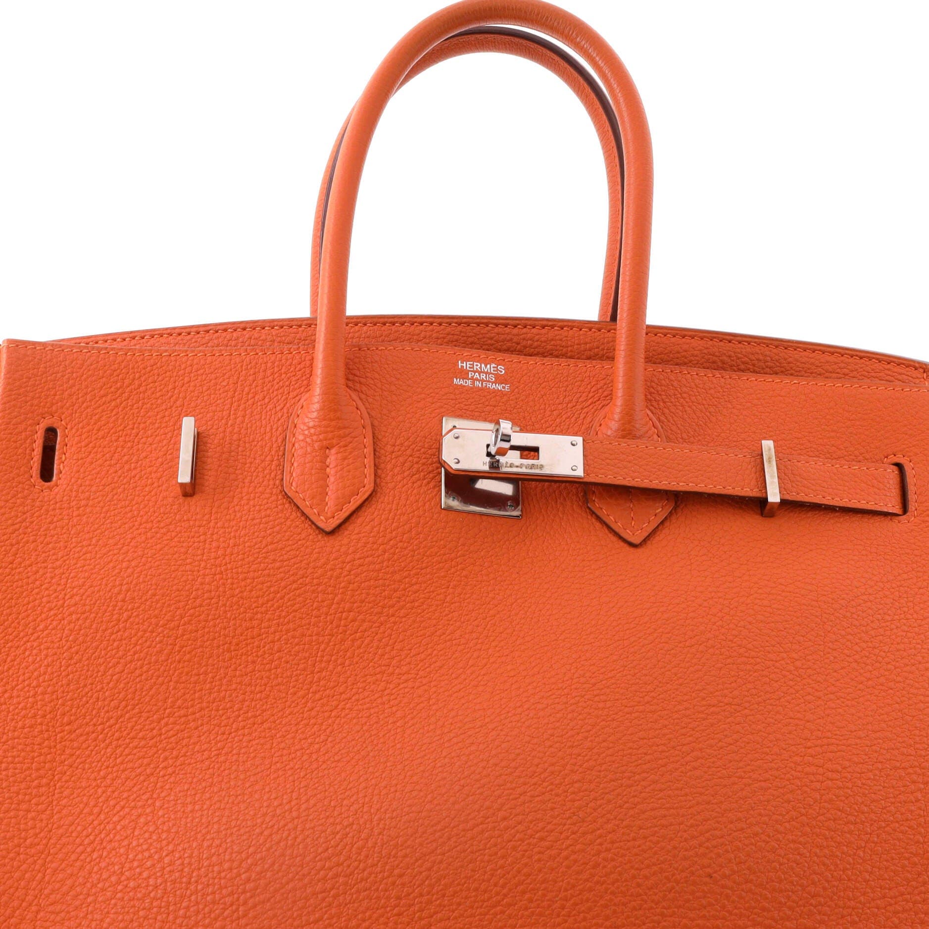Pre-Owned Hermes Birkin Handbag Orange Togo with Palladium Hardware 35, Alternate, color, Potiron