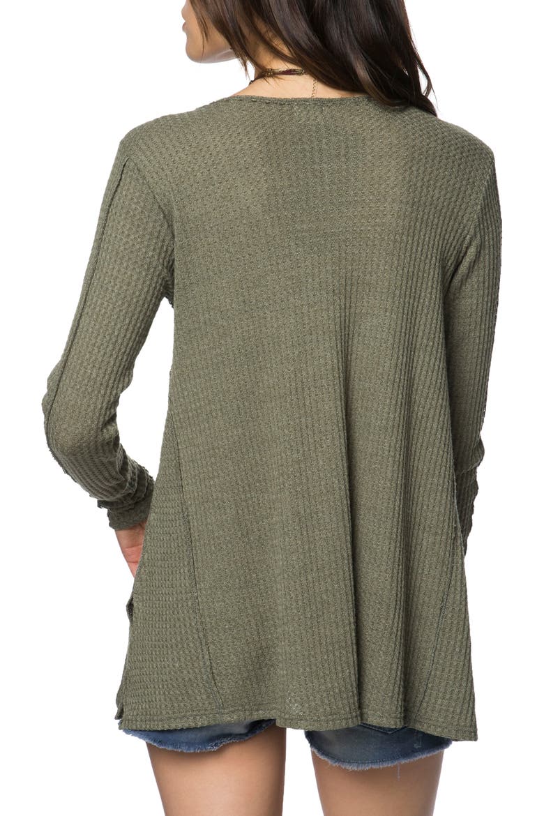 Mickey Waffle Knit Top, Alternate, color, MILITARY