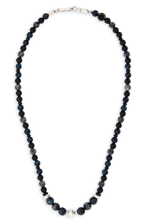 Men's Beaded Stone Necklace