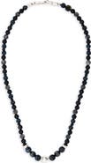 Caputo & Co. Men's Beaded Stone Necklace