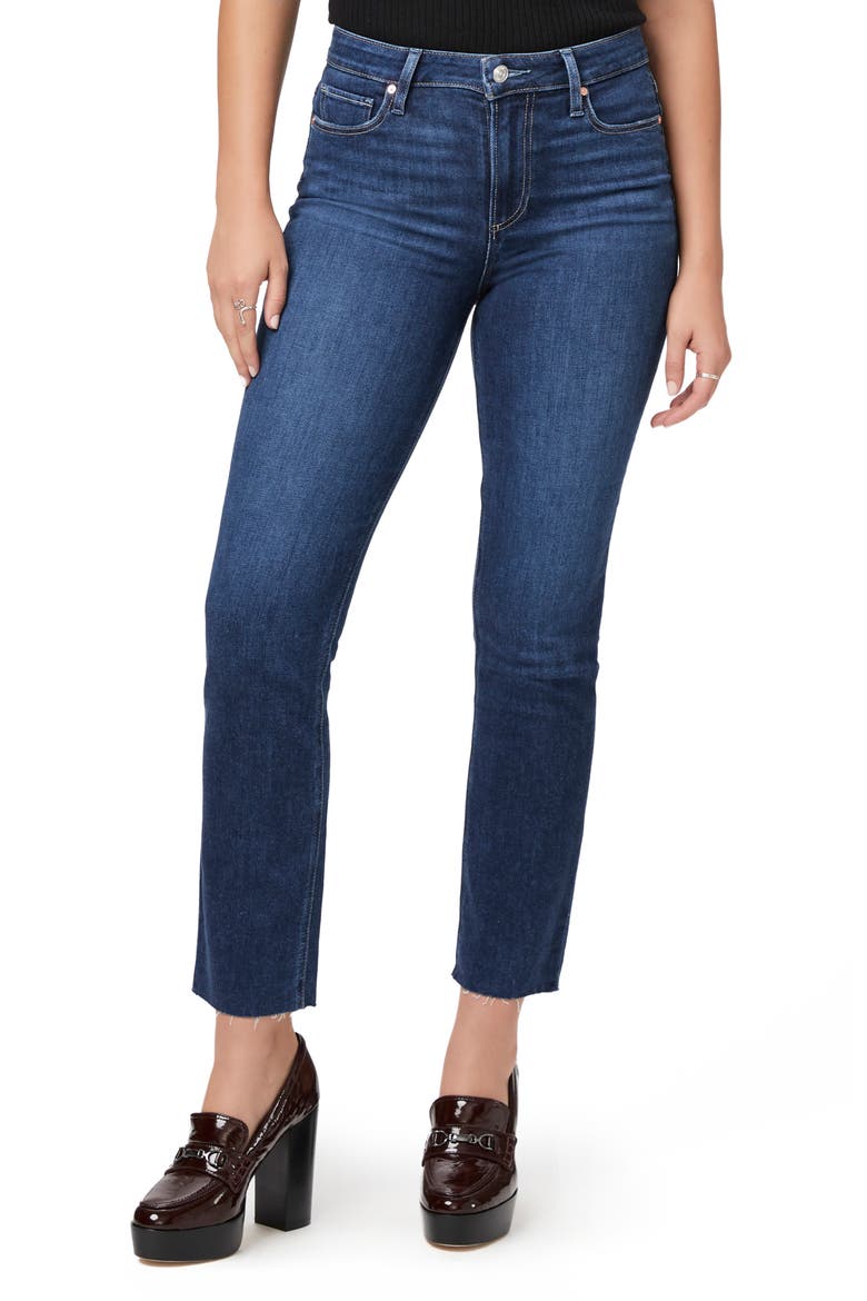 Cindy Raw Hem High Waist Straight Leg Jeans, Main, color, DEVOTED