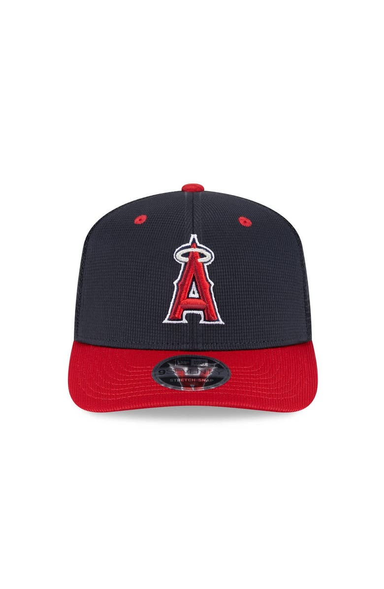 New Era Men's New Era  Navy/Red Los Angeles Angels 2025 Batting Practice 9SEVENTY Stretch-Snap Trucker Hat, Alternate, color, 