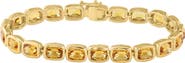 EFFY Cushion Cut Citrine Gold Plated Sterling Silver Line Bracelet