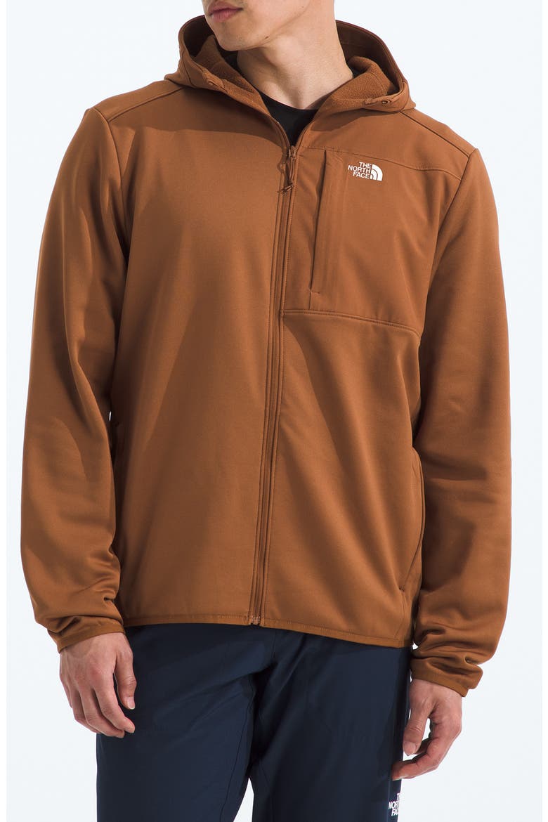 Performance Fleece Zip Hoodie, Main, color, BURNT UMBER