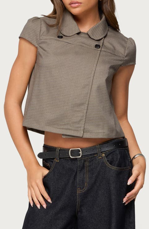 Haislee Houndstooth Crop