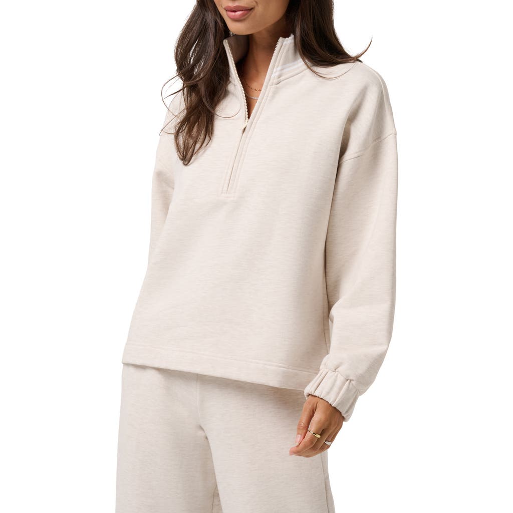 Travismathew Cloud Fleece Clubside Half Zip Sweatshirt In White