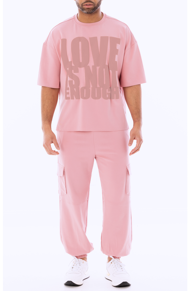 Dai Moda Love is Not Enough Sweatshirt, Alternate, color, Blush